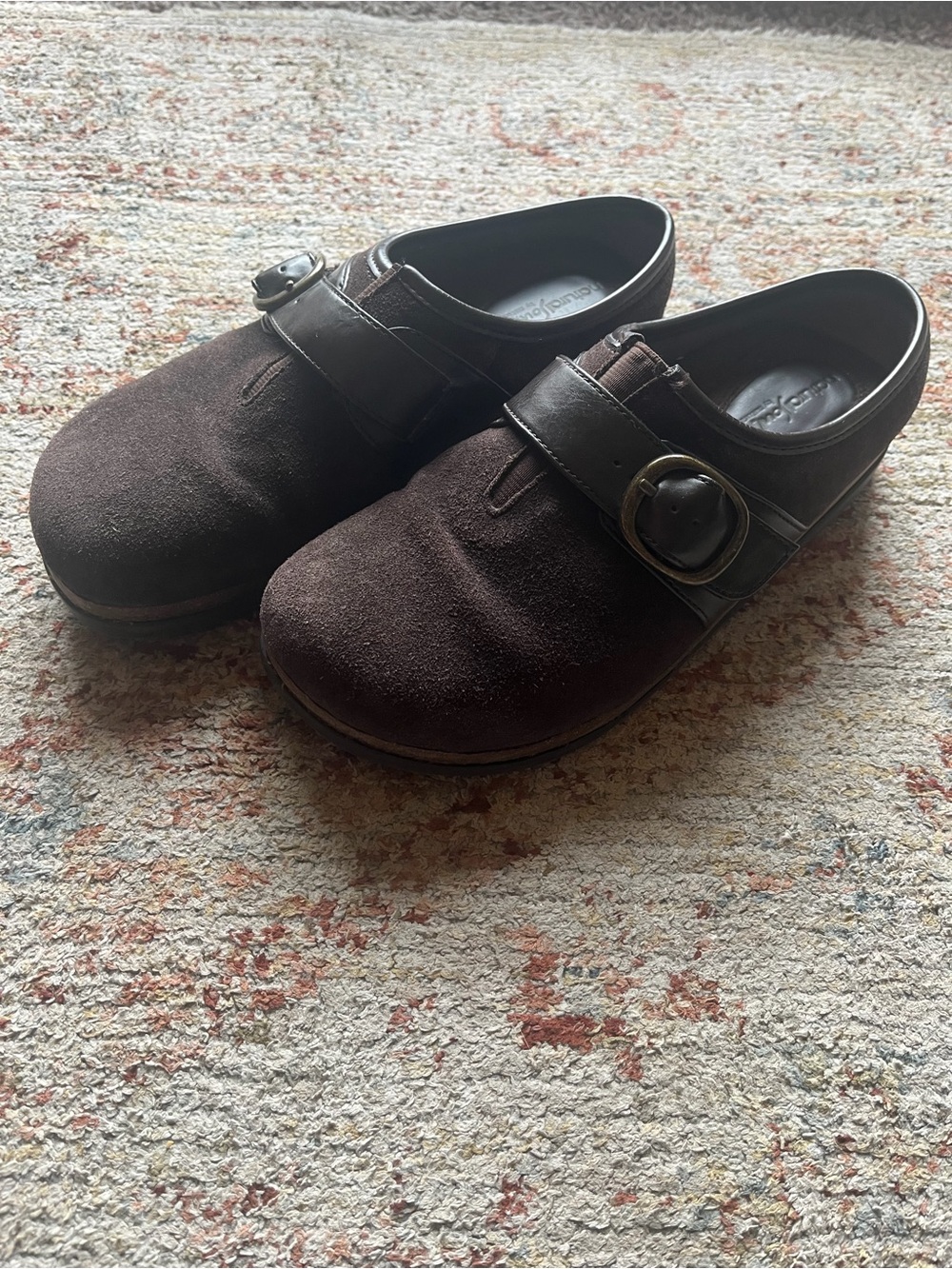 Natural Soul Naturalizer Dark Brown Suede Slip-On Clog